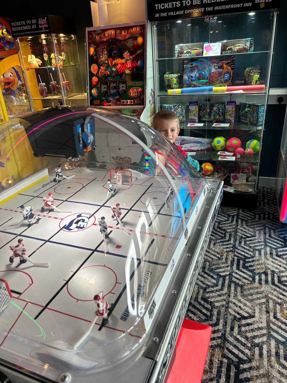 Ice hockey game in the Westward Ho! amusements is great fun to play, have a family challenge?