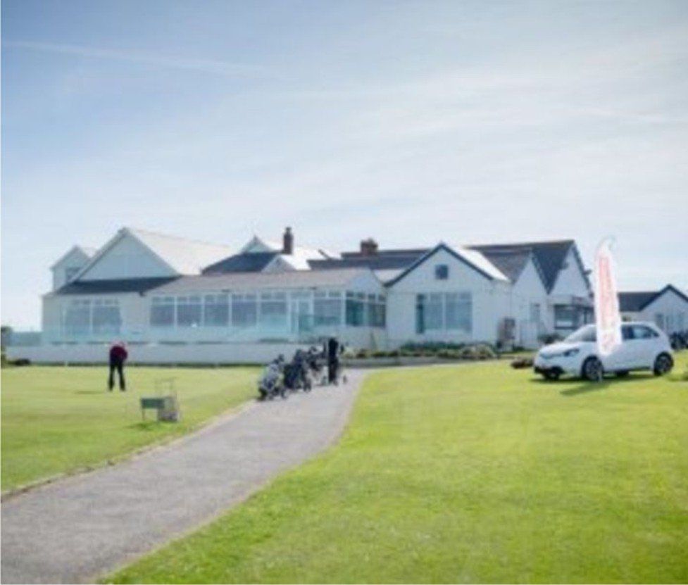 The club house at Royal North Devon golf club. the oldest golf club in England