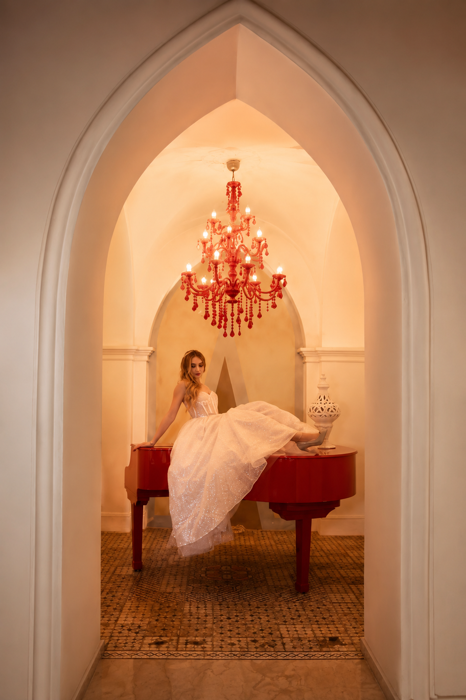 Abito da cerimonia sartoriale lungo ricamato, Annalisa Manfredonia Atelier Nocera Inferiore