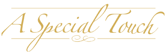 The logo for a special touch is in gold letters on a white background.