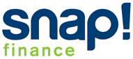 Snap! Finance logo in blue and green text on a white background