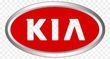 KIA logo in red lettering inside a silver oval badge on a white background