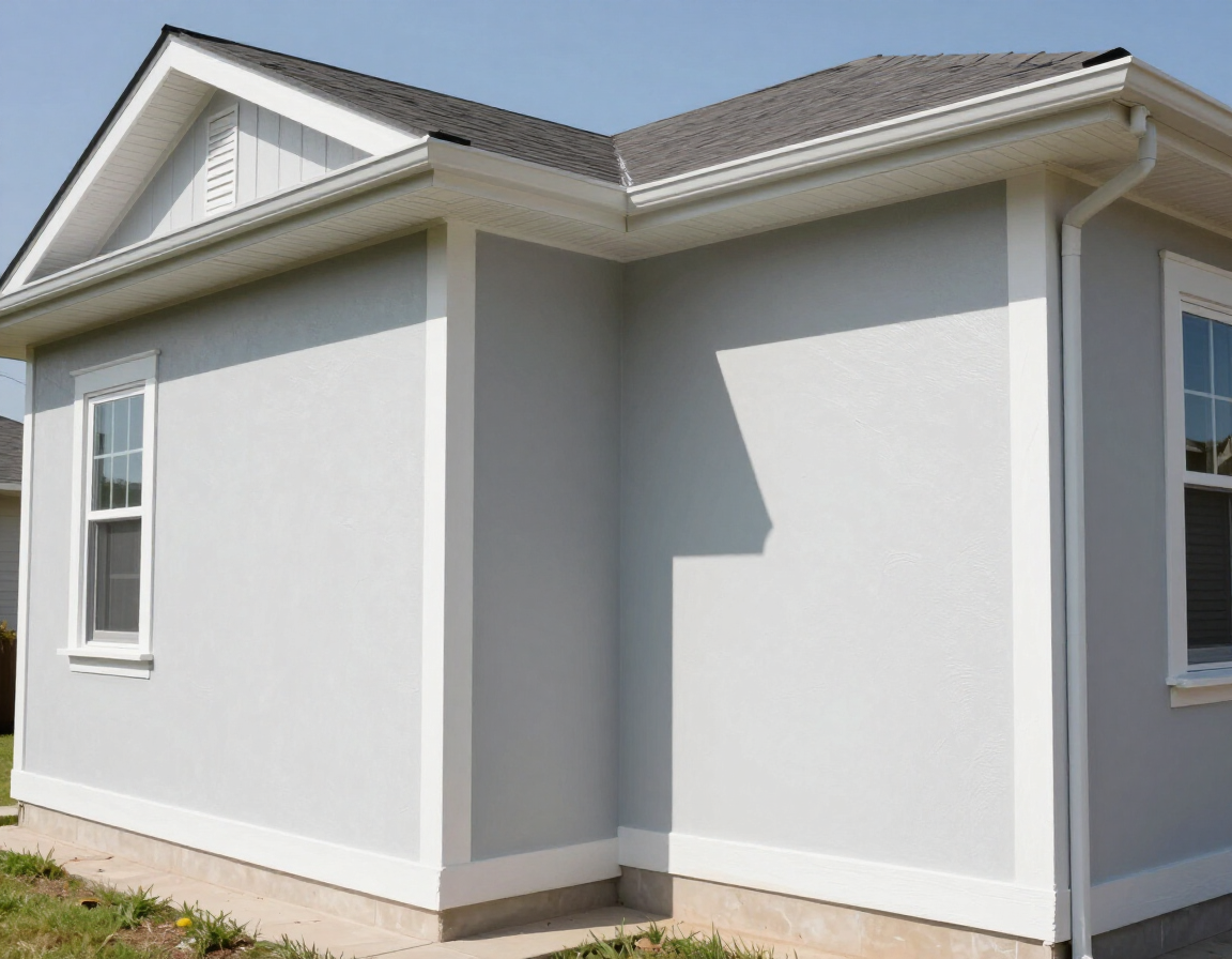 Before and after exterior painting project with fresh body paint, crisp trim lines, and a clean finish.