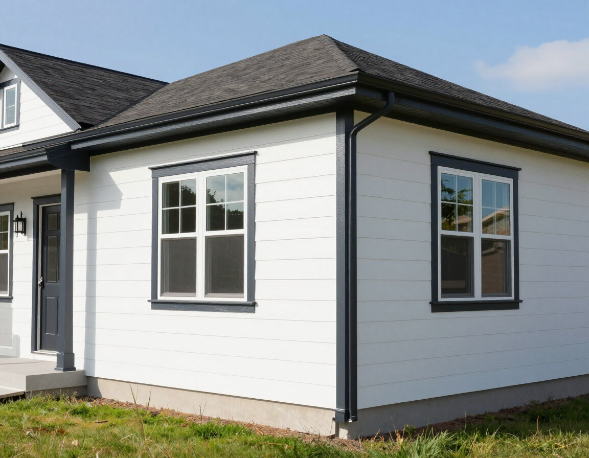 A freshly painted home exterior with crisp trim and clean finish.