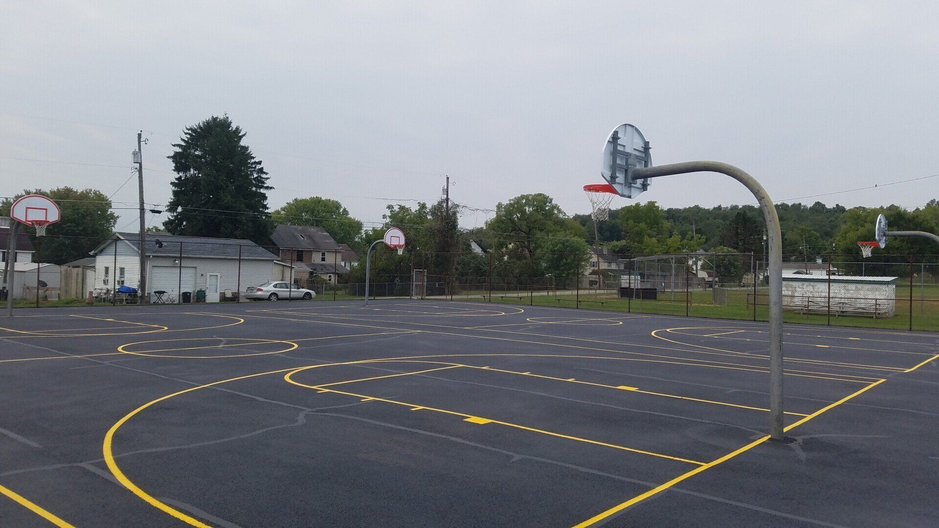 Painted Basketball Court