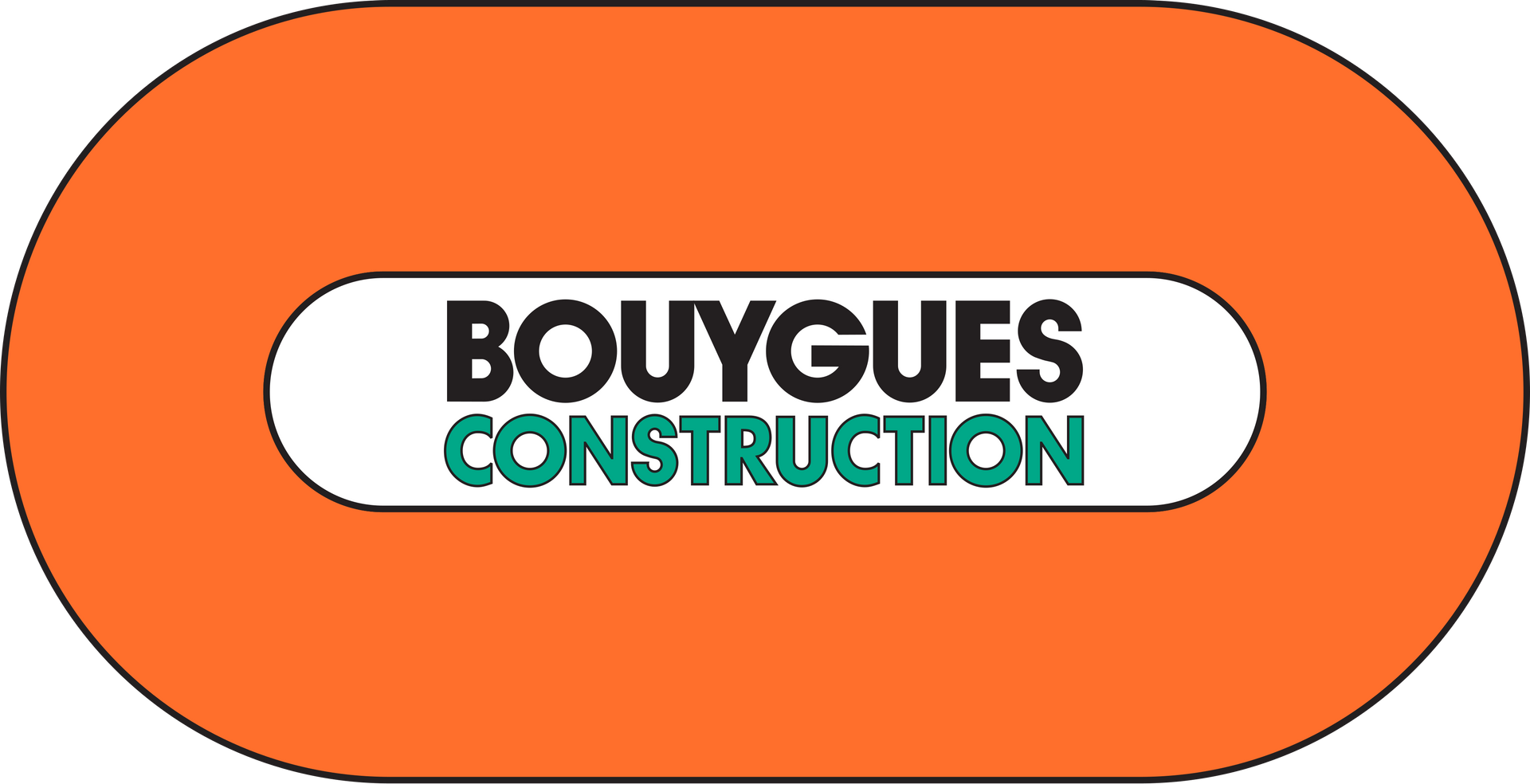 Bouygues Construction logo on an orange rounded rectangle