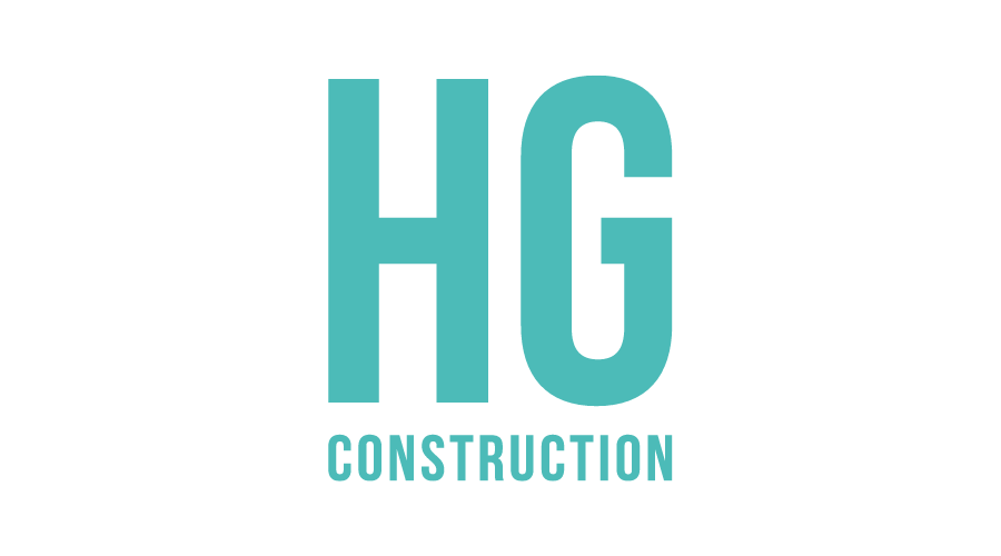 HG Construction logo in teal letters on a white background