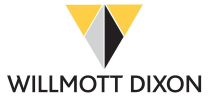 WILLMOTT DIXON logo with stylized yellow and black geometric triangle mark