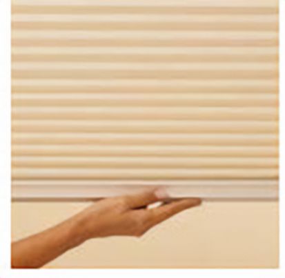 Love is Blinds St. Louis: A person is holding a honeycomb shade in their hand.