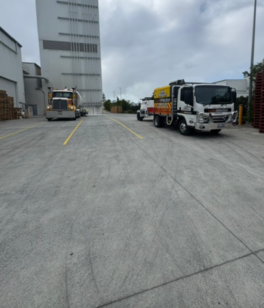 Leak Detection Truck And Semi Truck On Concrete Yard — Commercial Leak Detection in Mudgeeraba, QLD