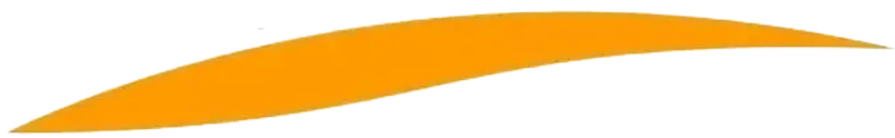 Orange curved swoosh logo on a white background