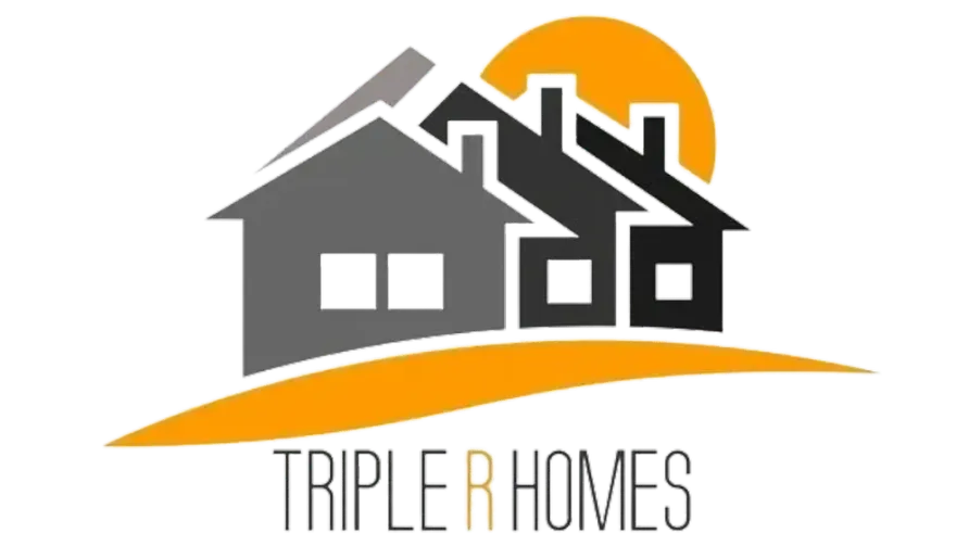 Triple R Homes logo with gray houses and orange sun accent above the company name