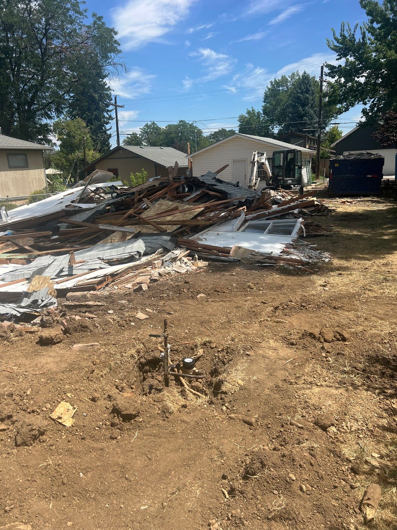 Demolition debris at the 1234 Jefferson Avenue construction site