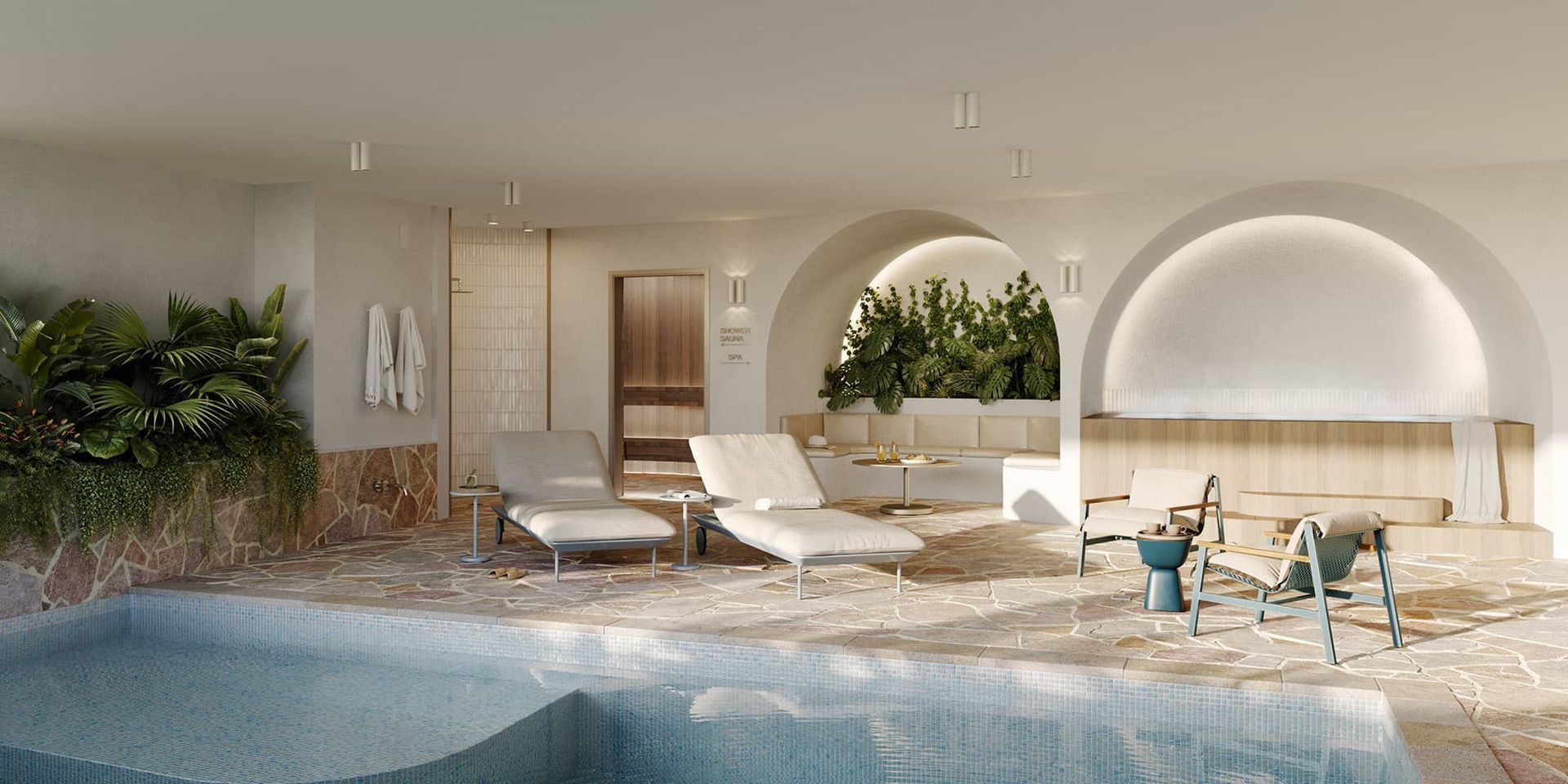 There Is A Swimming Pool In The Middle Of The Room — Harrison Development Group In Surfers Paradise, QLD