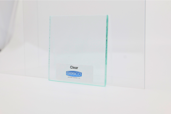 Clear rectangular glass sheet with 