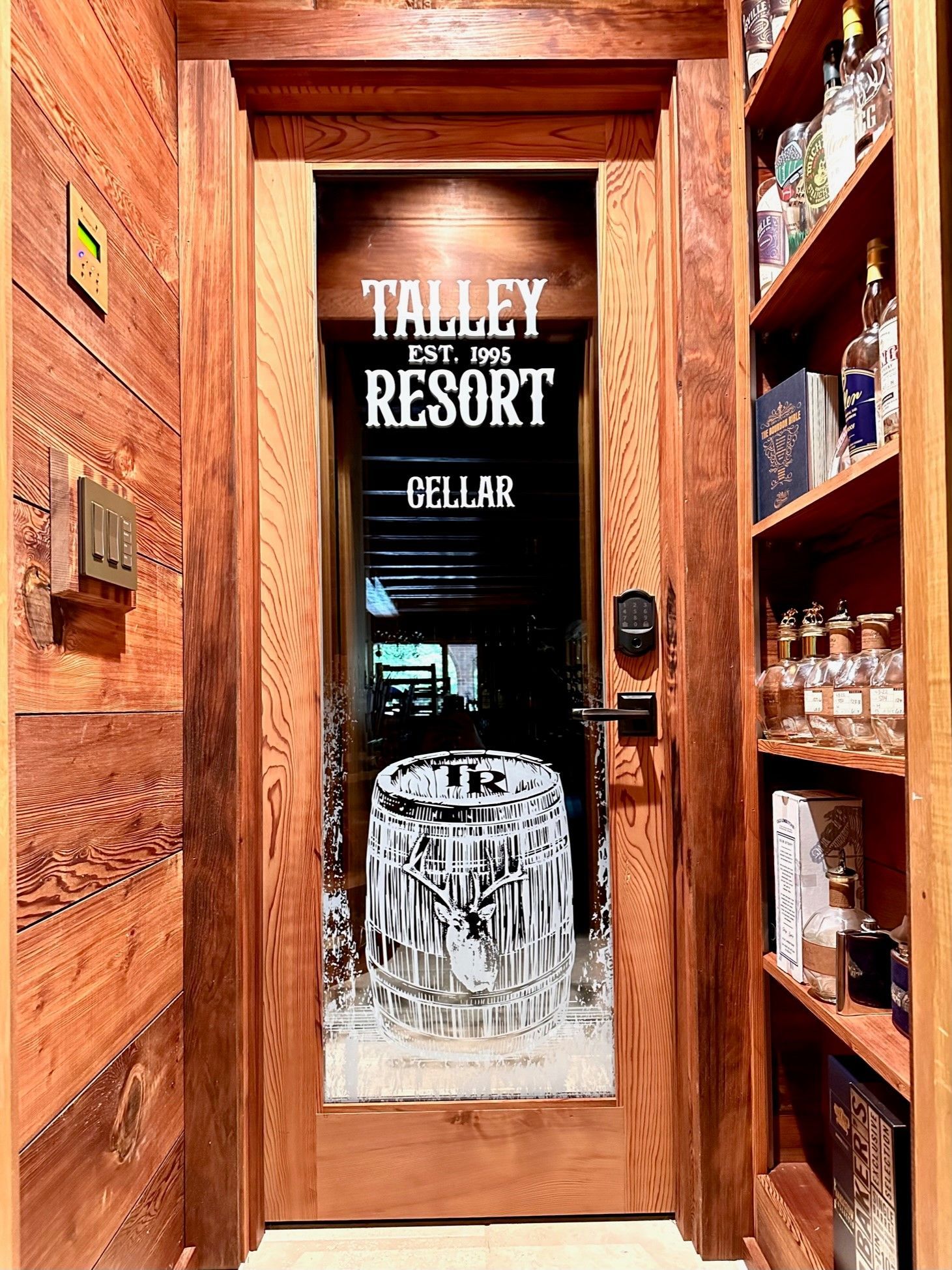 Wooden door with Talley Resort 