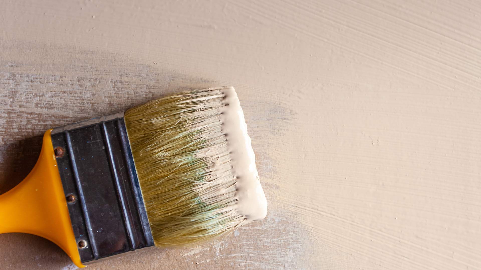 a man is painting a wall with a paint roller and bucket .