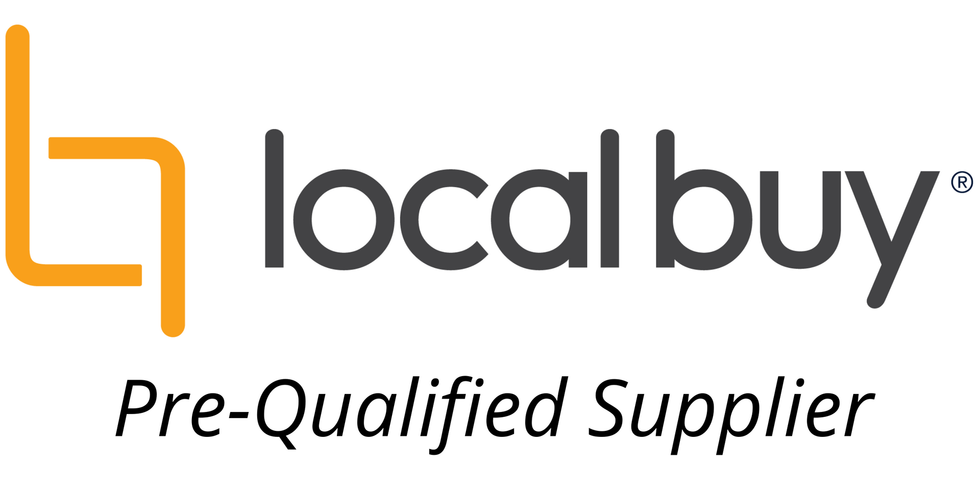 Localbuy logo with orange icon and gray text, labeled “Pre-Qualified Supplier”