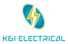 KGI Electrical logo with teal and orange lightning bolt icon and blue text on a white background