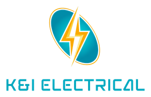 KGI Electrical logo with teal and orange lightning bolt icon and blue text on a white background