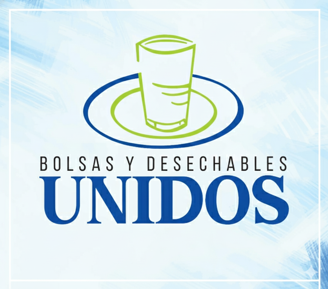 Logotipo con una taza verde sobre un plato azul, con el texto 