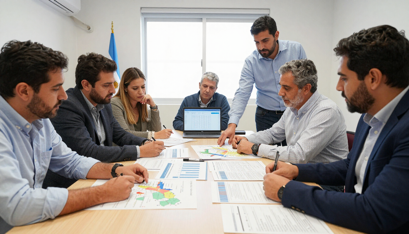 Equipo político revisando datos de campaña