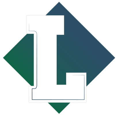 Outlined capital letter L on a white background
