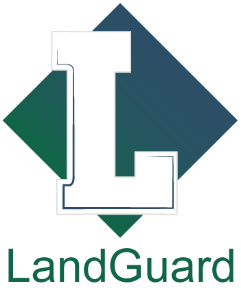 LandGuard logo with a white L over green and blue diamond shapes