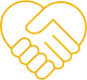 A handshake in the shape of a heart.