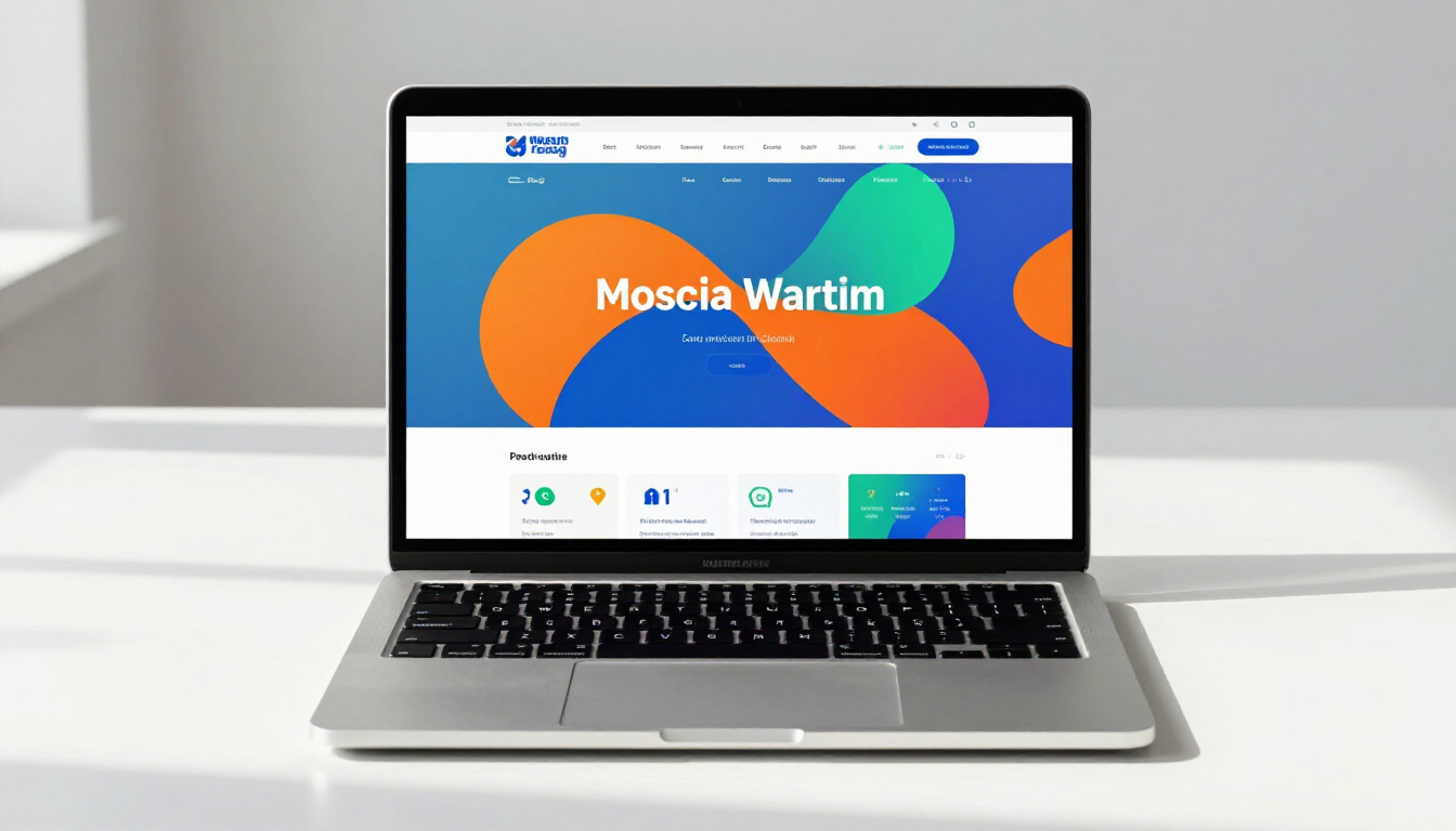 Modern website design layout on a laptop screen showing clean UX and high-quality graphics.