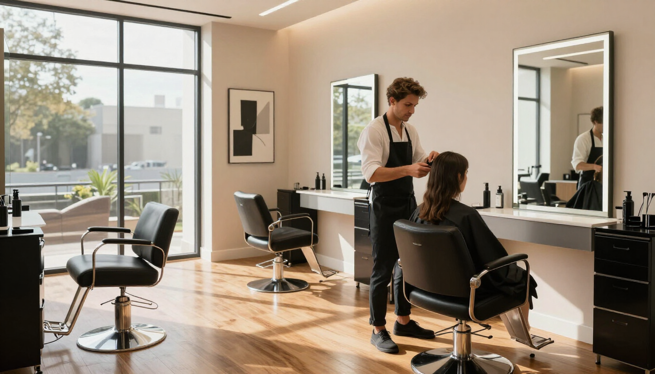 BoP app interface on a smartphone in a salon settings