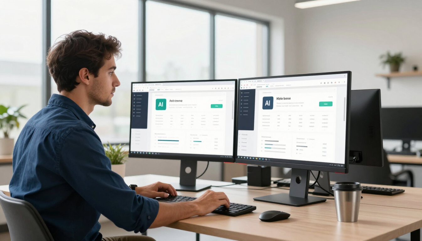 AI-built website support and maintenance on a developer’s screens