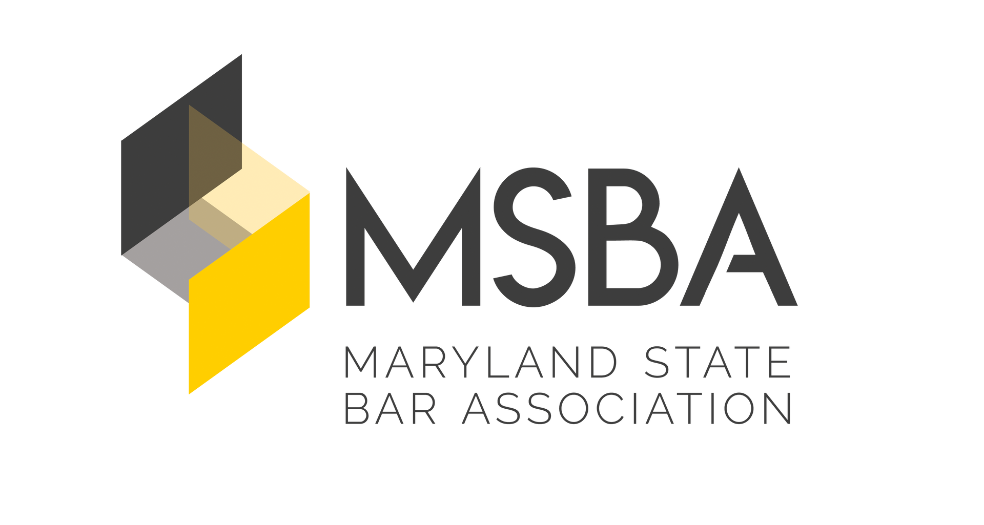 MSBA logo: abstract geometric shapes in black, yellow, and gray; text "MSBA" and "Maryland State Bar Association."