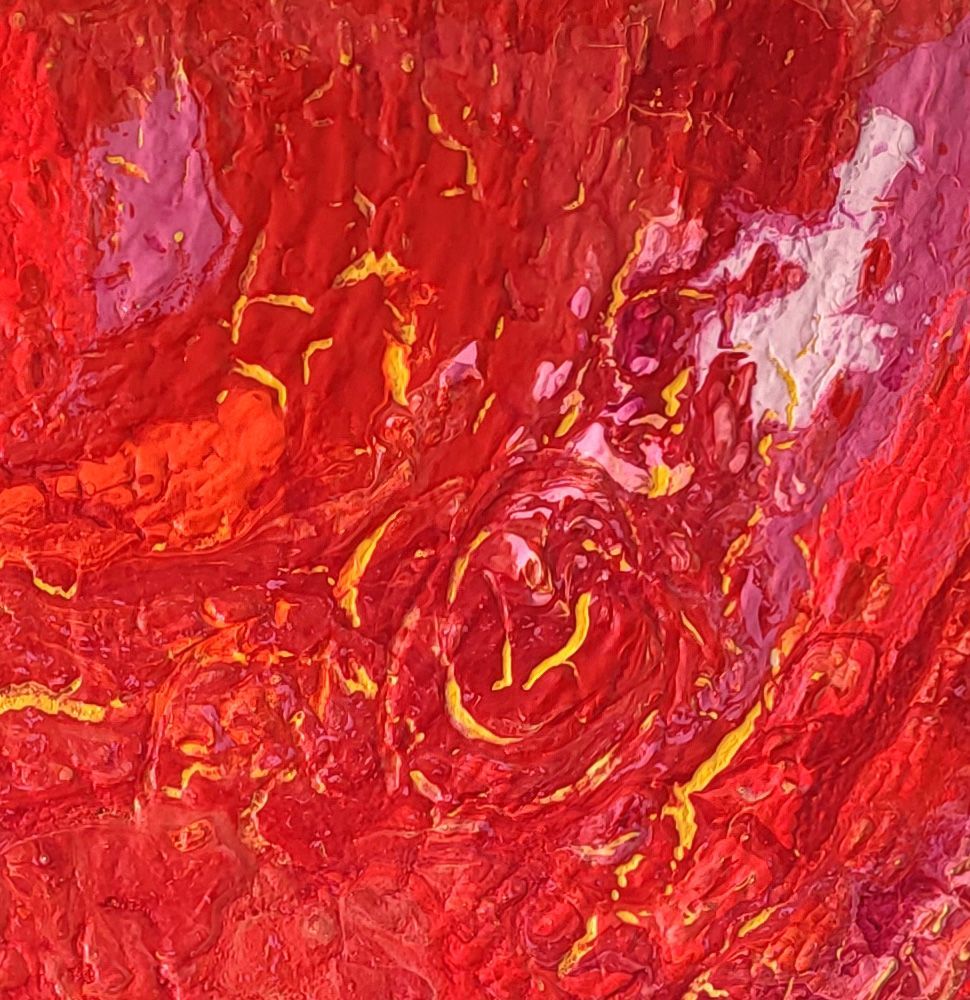compositie rood 6 - detail schilderij van Jo & Josie, verfding.nl