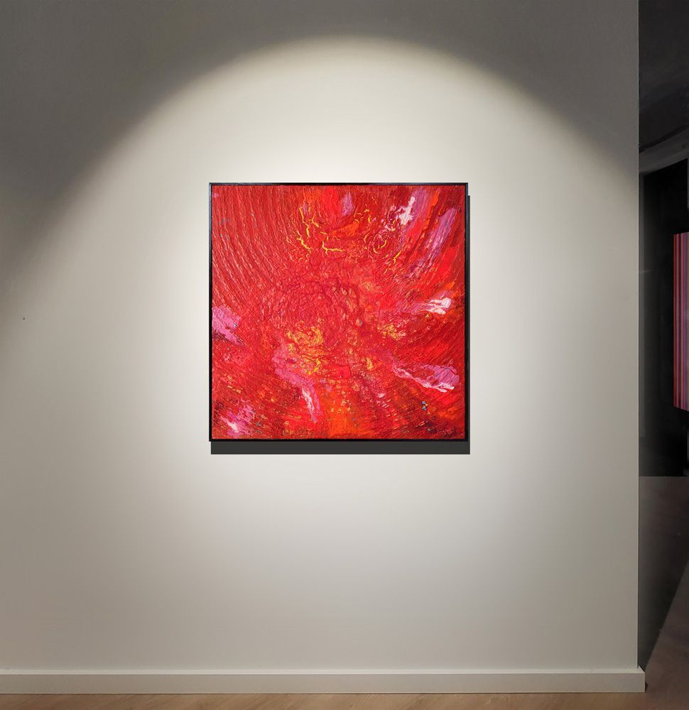 compositie rood 6 - schilderij van Jo & Josie, verfding.nl