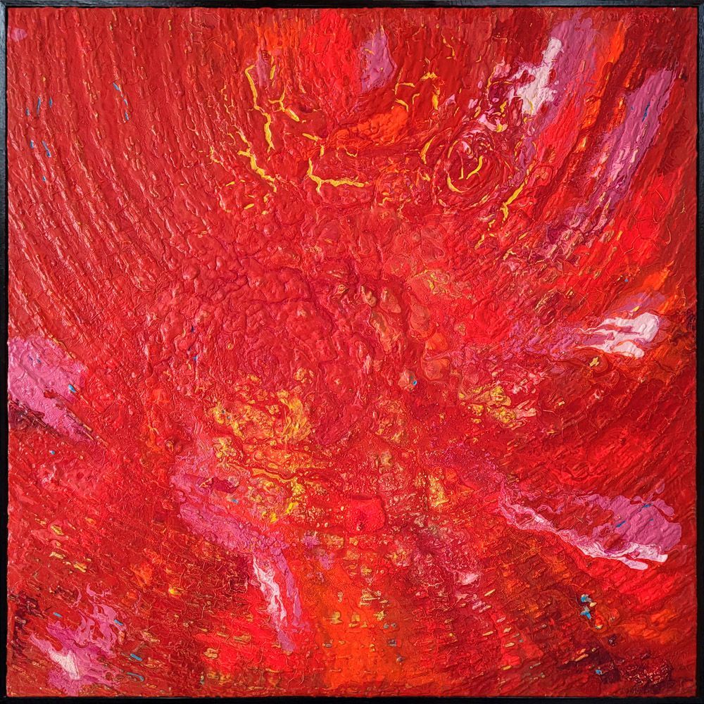 compositie rood 6 - schilderij van Jo & Josie, verfding.nl