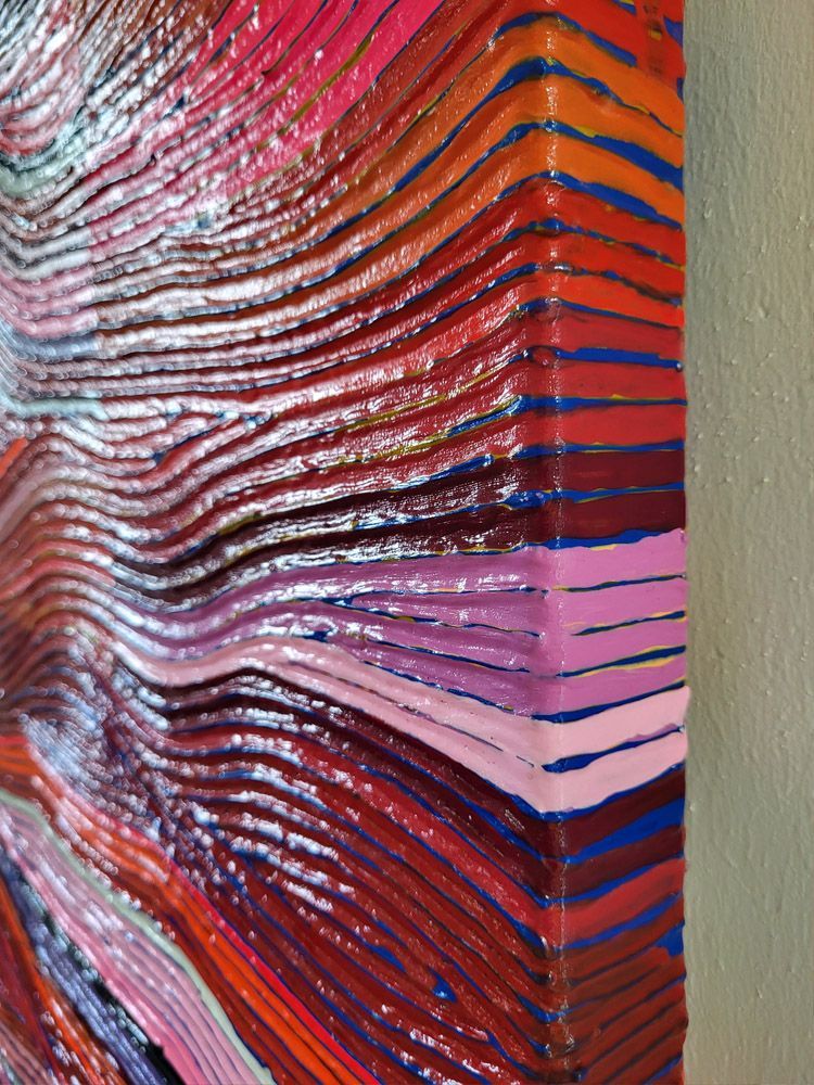silence of slib 7 - detail van schilderij van Jo & Josie, verfding.nl