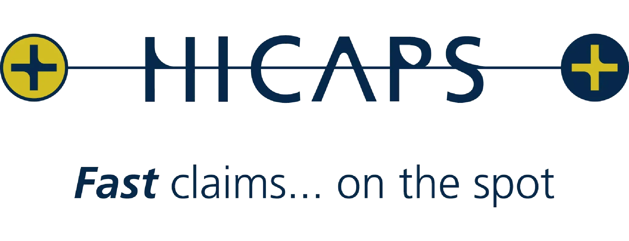 A logo for hicaps fast claims on the spot