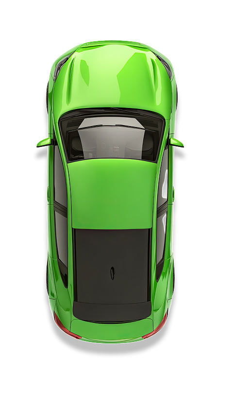 An aerial view of a green car | Pearland Automotive