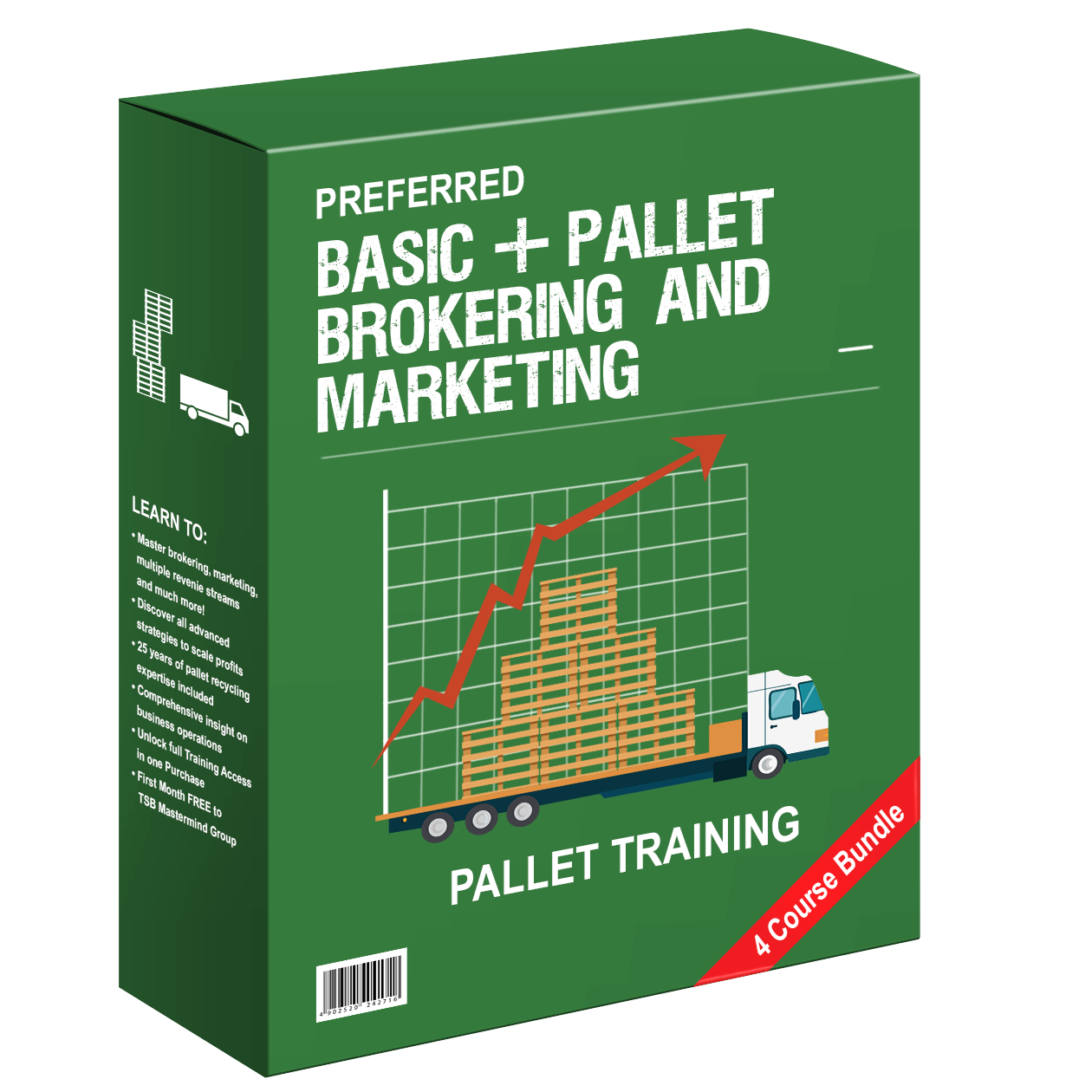 A green box that says preferred basic + pallet brokering and marketing