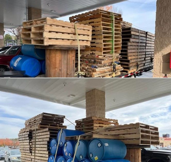 stacks of pallets
