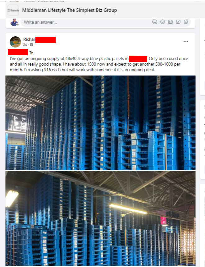 A bunch of blue plastic pallets are stacked on top of each other