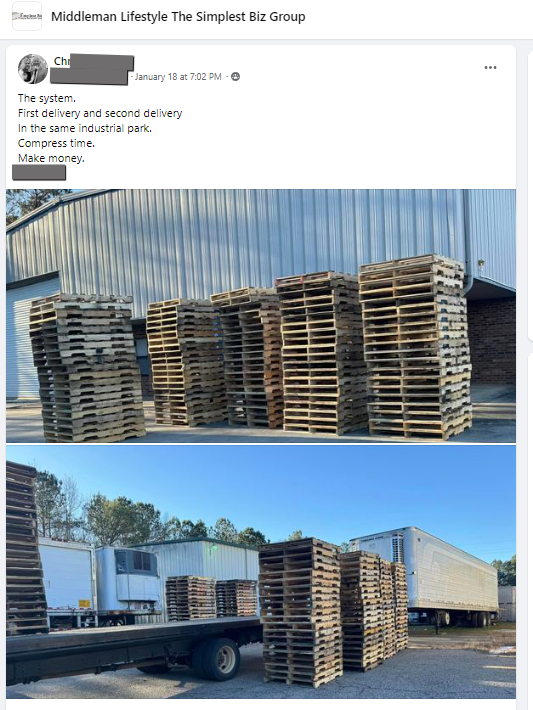 A bunch of wooden pallets are stacked on top of each other on a truck.
