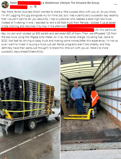 A man is loading pallets into a truck with a forklift.