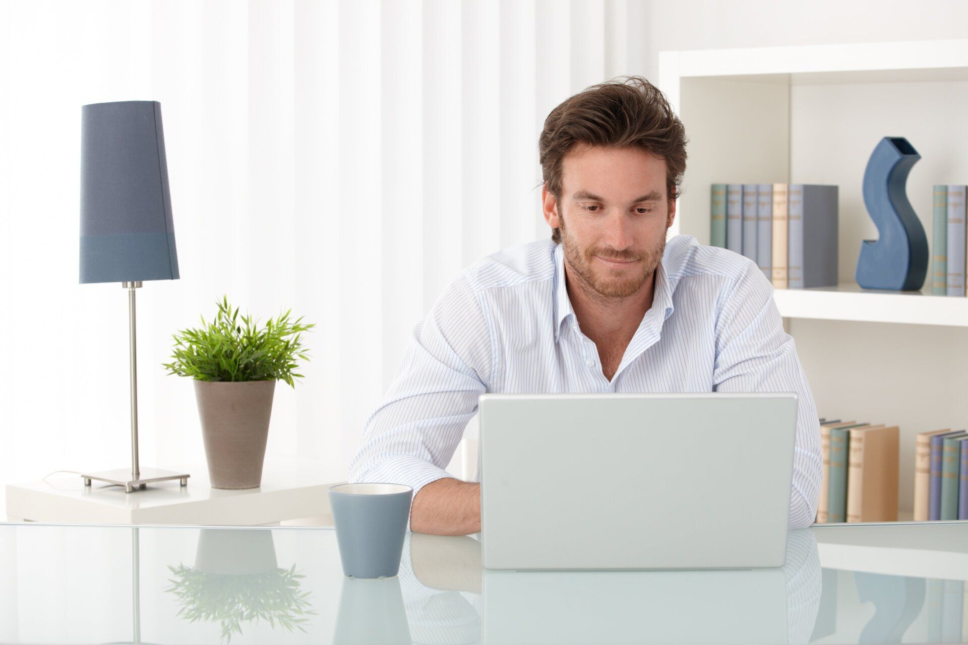man on his laptop