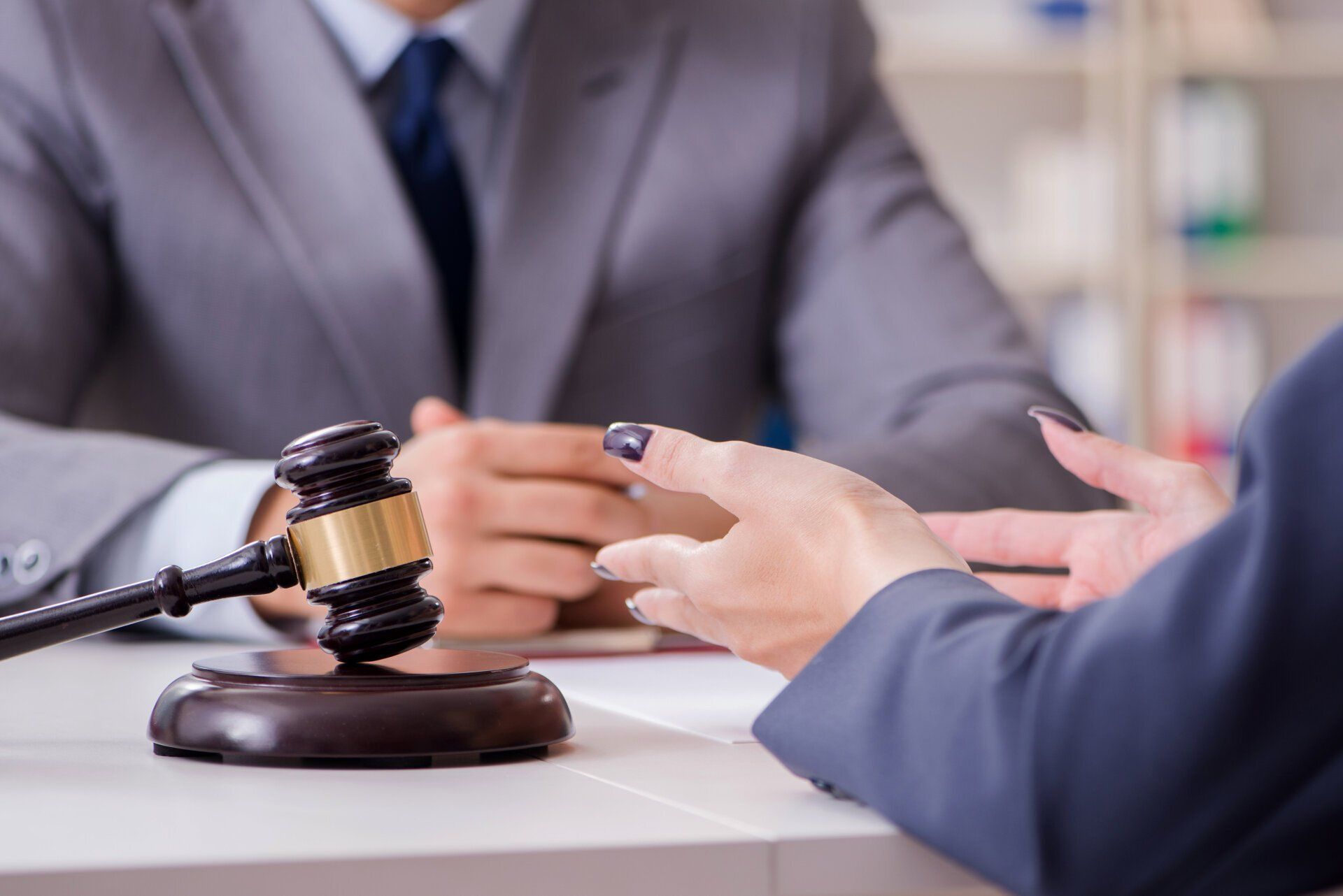 lawyer talking to customer