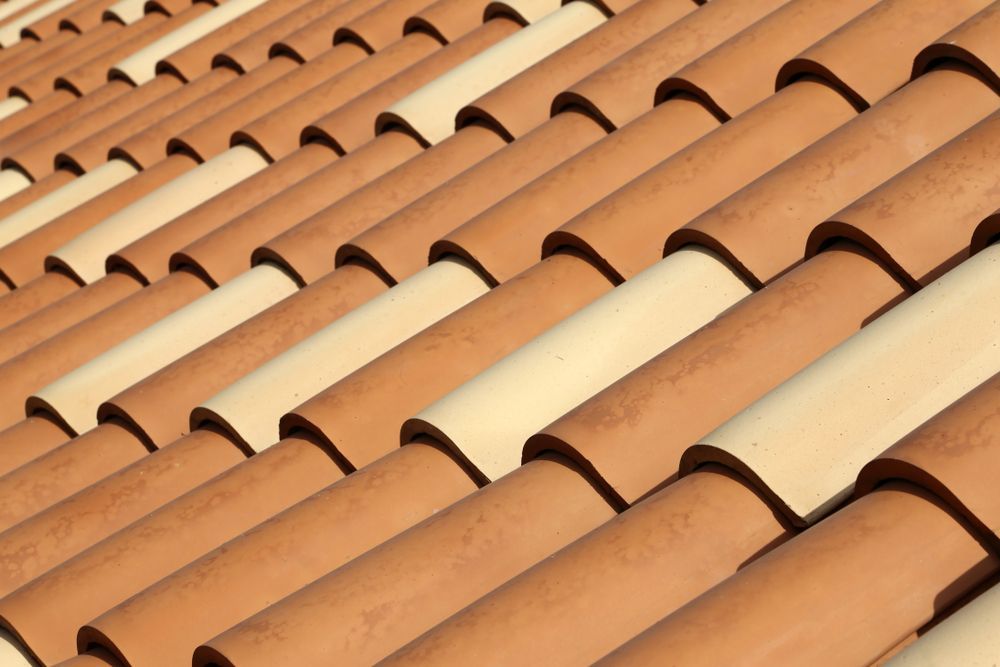 A Close Up of a Row of Tiles on a Roof — Roof Restoration Masters In Rutherford, NSW