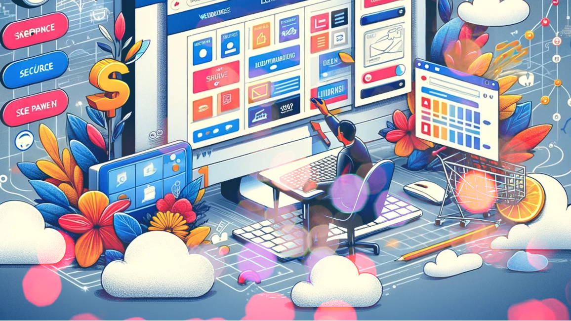 an isometric illustration of a person working on a computer .
