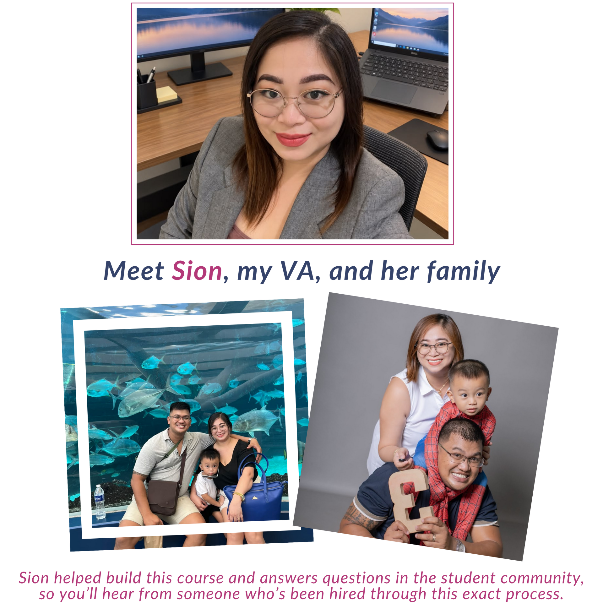 Aprile's Team: Jean, Web Designer, and Sion, Virtual Assistant