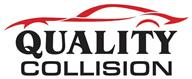 Quality Collision logo with red car silhouette above black text on a light background